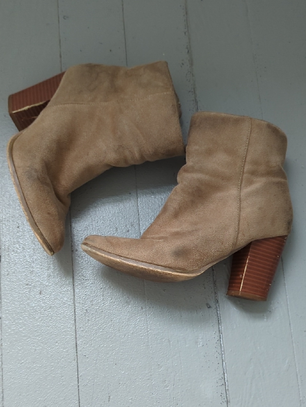 Anita Suede Ankle Boots in Taupe Brown